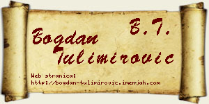 Bogdan Tulimirović vizit kartica